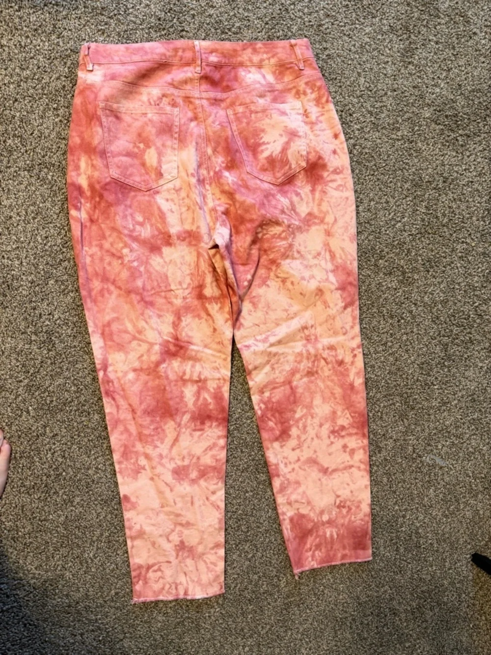Forever 21 Coral Pink Tie-Dye High-Rise Jeans